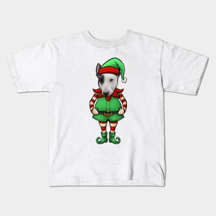 Bull Terrier Christmas Elf Kids T-Shirt